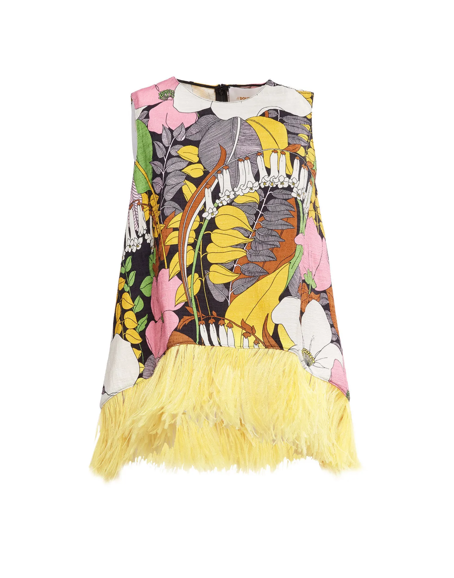 La DoubleJ Camicie E Top<La Scala Top (With Feathers)Big Flower in Shot Cotton