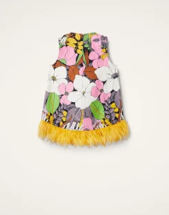 La DoubleJ Camicie E Top<La Scala Top (With Feathers)Big Flower in Shot Cotton