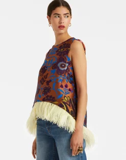 La DoubleJ Camicie E Top<La Scala Top (With Feathers)Jacquard Selva in Jacquard