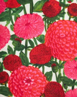 La DoubleJ Camicie E Top<La Scala Top (With Feathers)Pink Dahlias in Shot Cotton