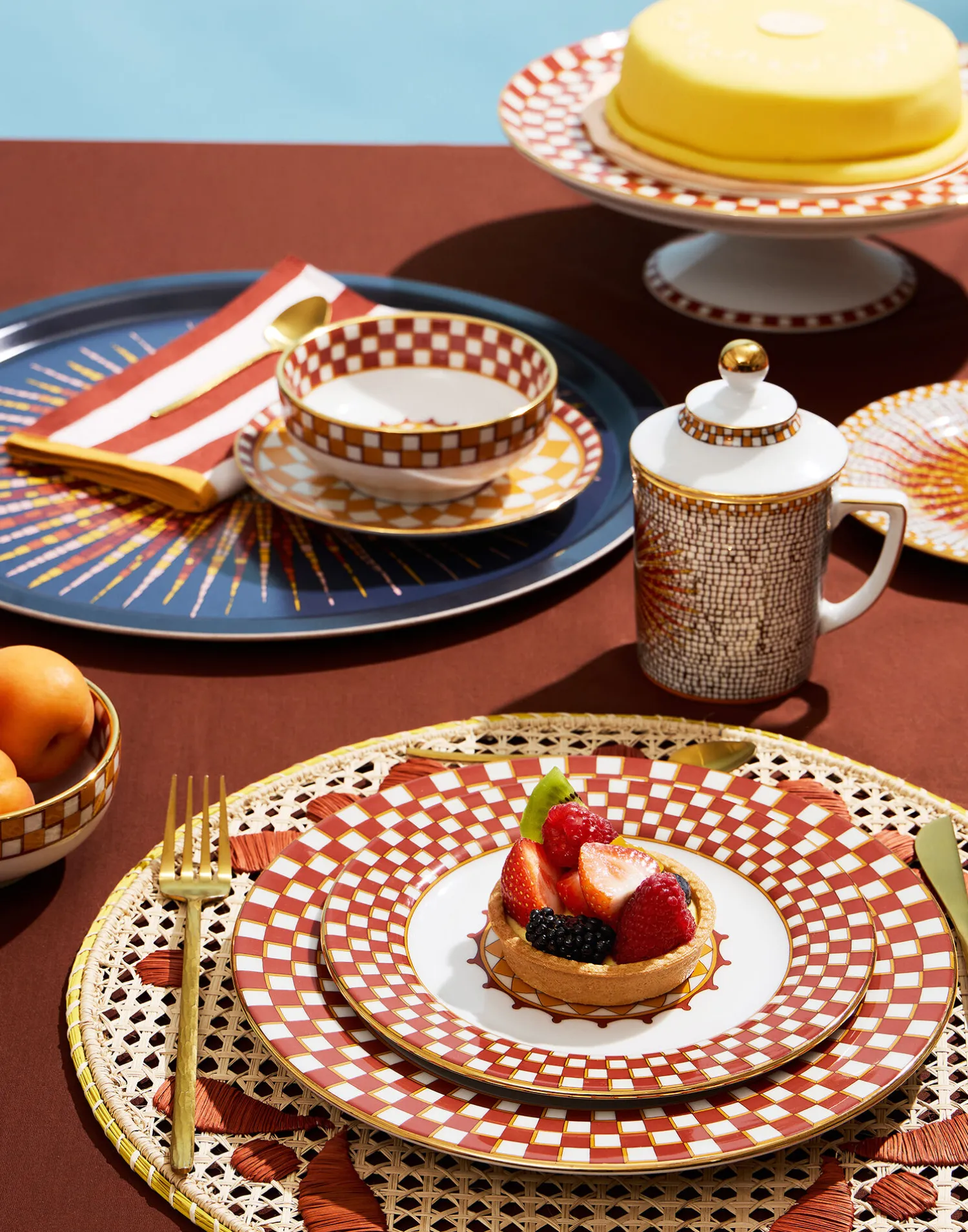 La DoubleJ Set Da Te E Caffe|Tavola<Lidded MugSunrays Multicolor in Porcelain