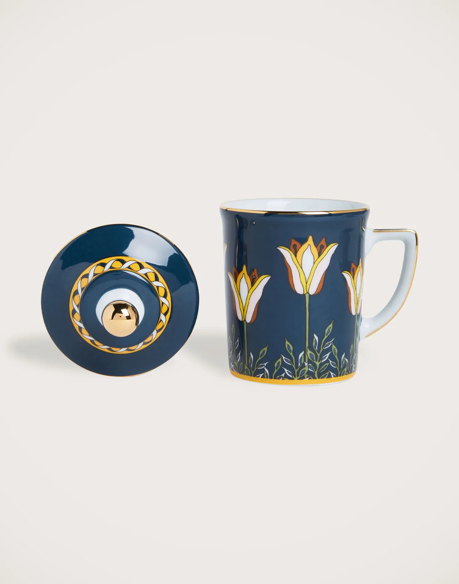 La DoubleJ Set Da Te E Caffe|Tavola<Lidded MugTyrrhenia Tulyps in Porcelain