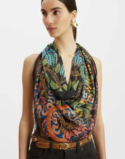 La DoubleJ Foulard E Sciarpe|Accessories<Light ScarfEve Black in Wool Modal