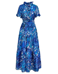 La DoubleJ Vestiti<Long And Sassy DressAnemone in Twill Silk