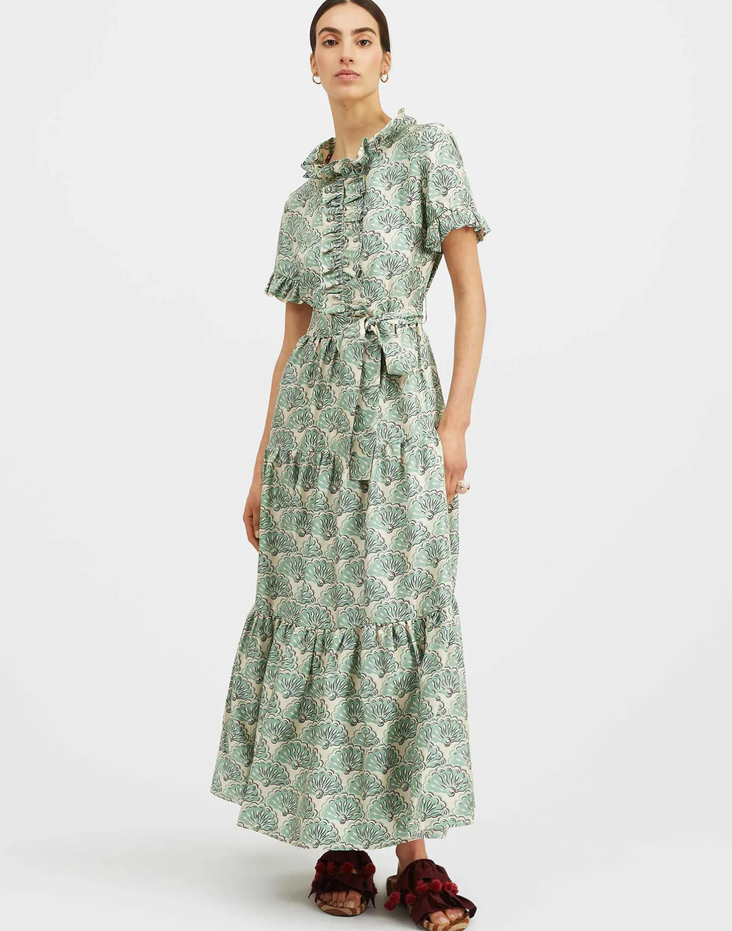 La DoubleJ Vestiti<Long And Sassy DressFans Mint in Silk Twill