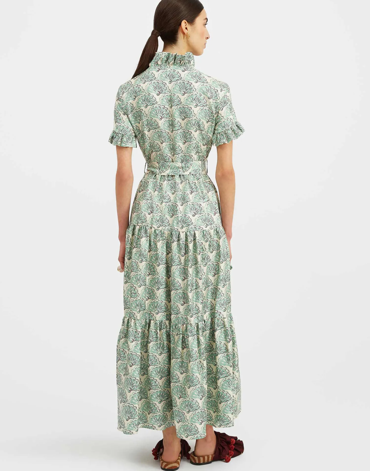 La DoubleJ Vestiti<Long And Sassy DressFans Mint in Silk Twill
