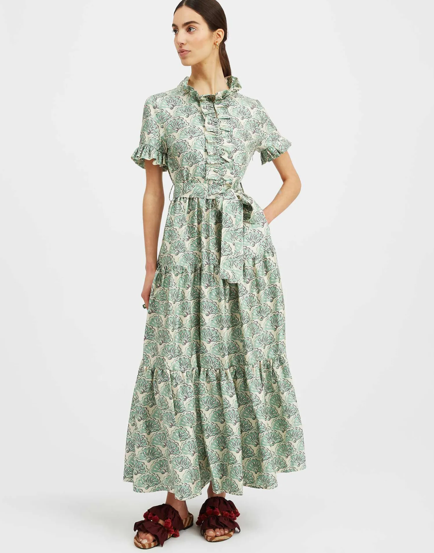 La DoubleJ Vestiti<Long And Sassy DressFans Mint in Silk Twill