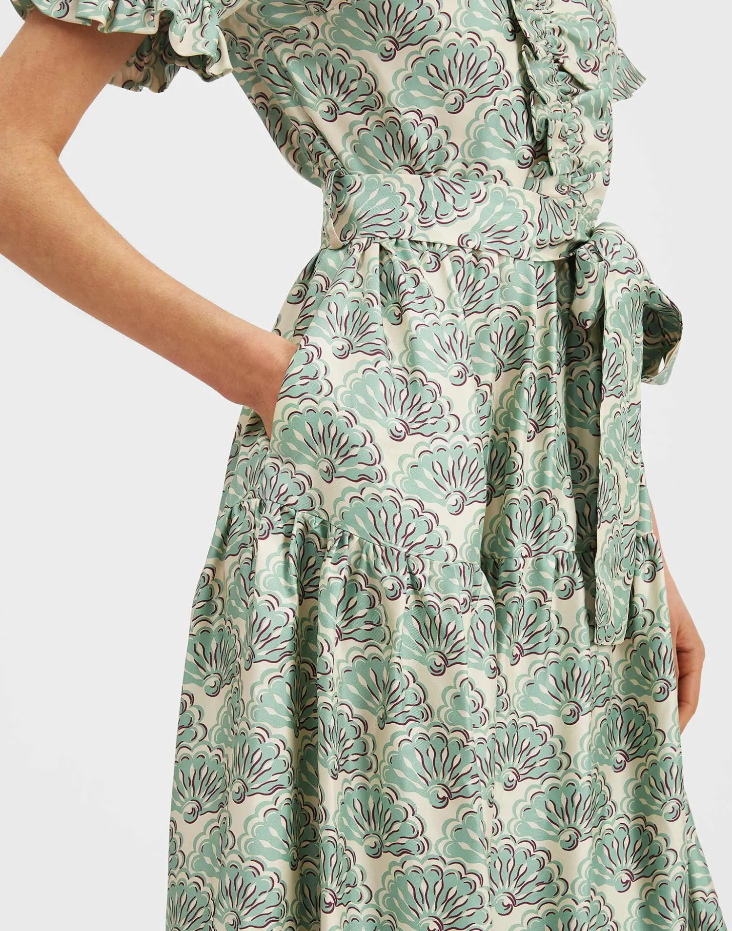 La DoubleJ Vestiti<Long And Sassy DressFans Mint in Silk Twill
