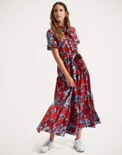 La DoubleJ Vestiti<Long and Sassy DressLilium Turchese in Silk Twill