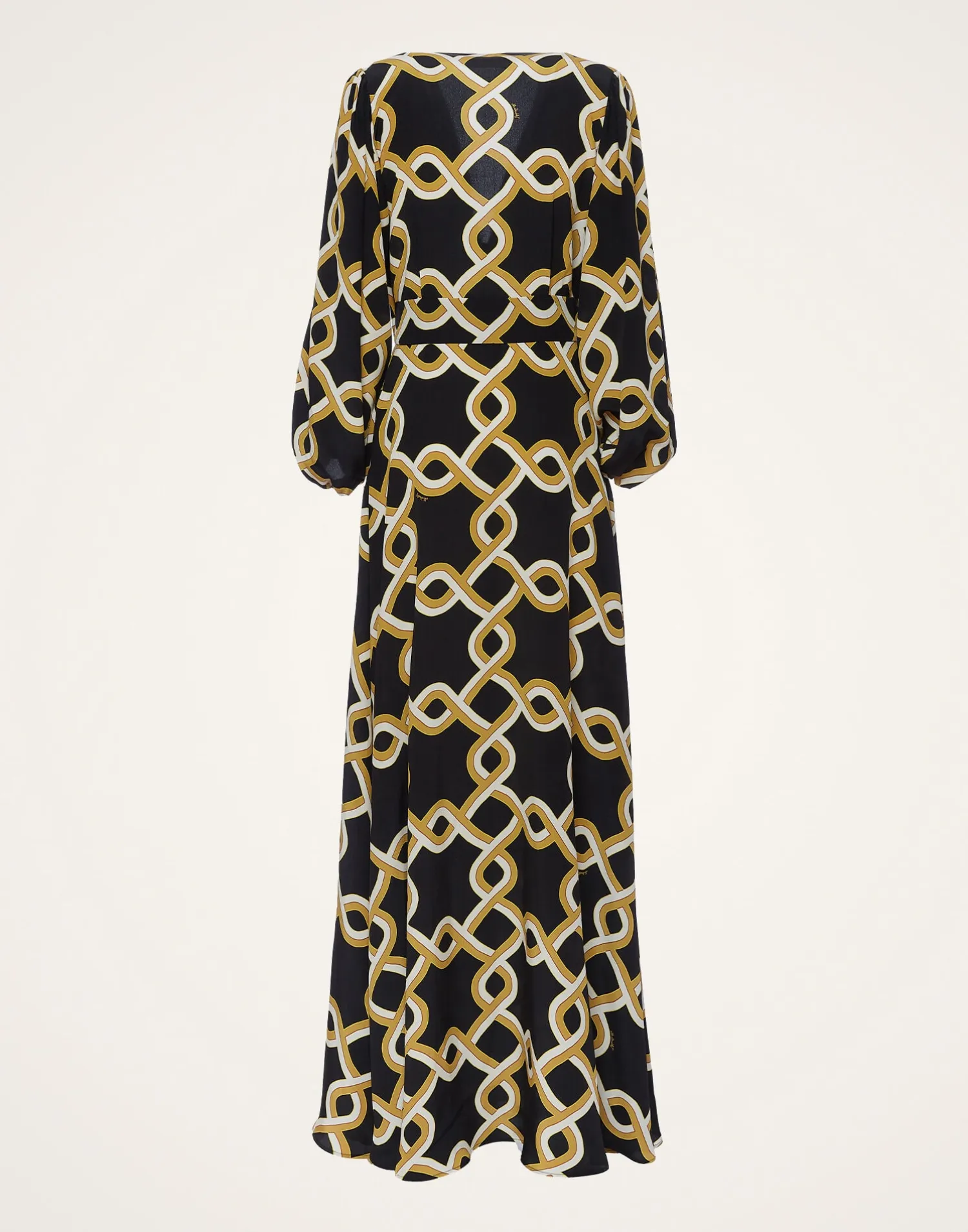 La DoubleJ Party Dressing<Long Camerino DressTackle Black in Crepe De Chine Silk