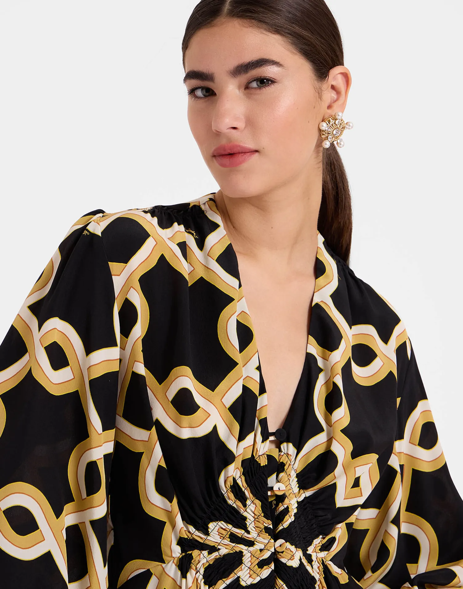 La DoubleJ Vestiti<Long Camerino DressTackle Black in Crepe De Chine Silk