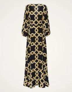 La DoubleJ Vestiti<Long Camerino DressTackle Black in Crepe De Chine Silk