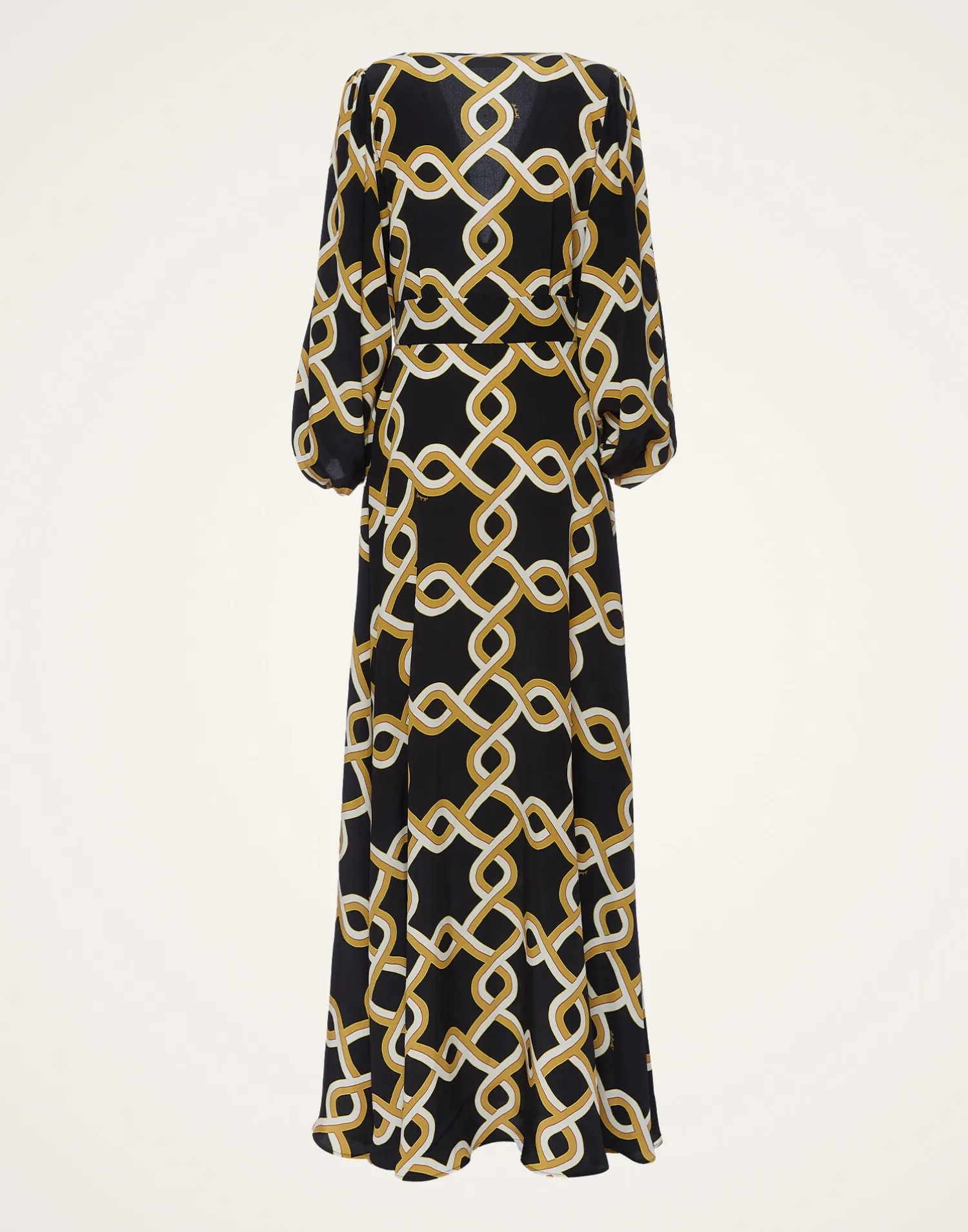 La DoubleJ Vestiti<Long Camerino DressTackle Black in Crepe De Chine Silk