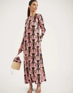 La DoubleJ Vestiti<Long Sleeve Swing DressAli Rosa in Sable