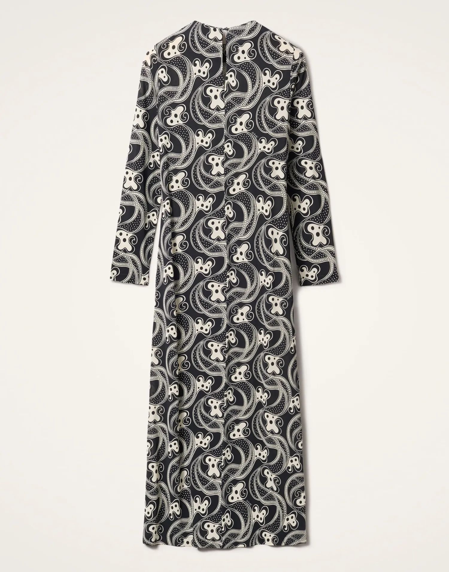 La DoubleJ Party Dressing<Long Sleeve Swing DressAperol Black & White in Flowy Jersey