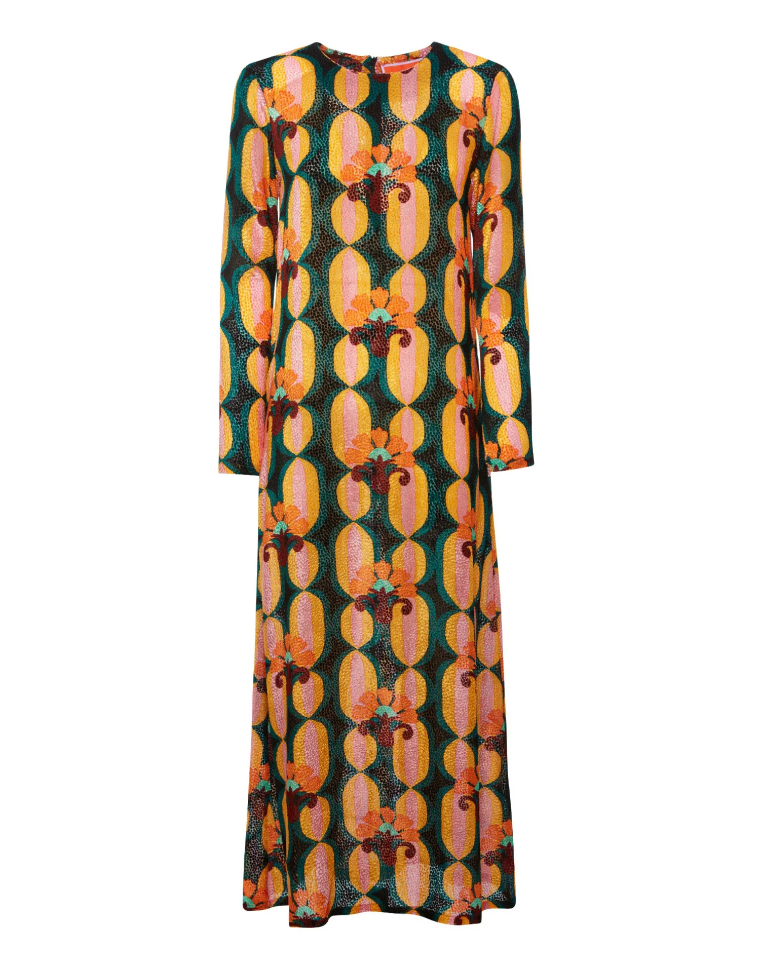 La DoubleJ Vestiti<Long Sleeve Swing DressArcturus Blue Petrol in Velvet Devoré