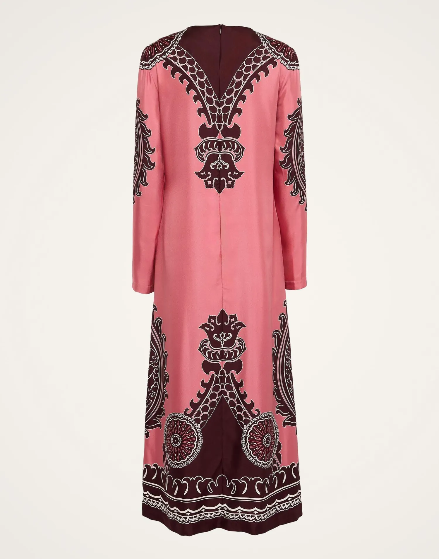 La DoubleJ Party Dressing<Long Sleeve Swing DressOltrarno Placée Pink in Silk Twill