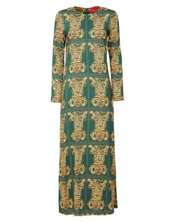 La DoubleJ Vestiti<Long Sleeve Swing DressTiger Tiles in Sablé