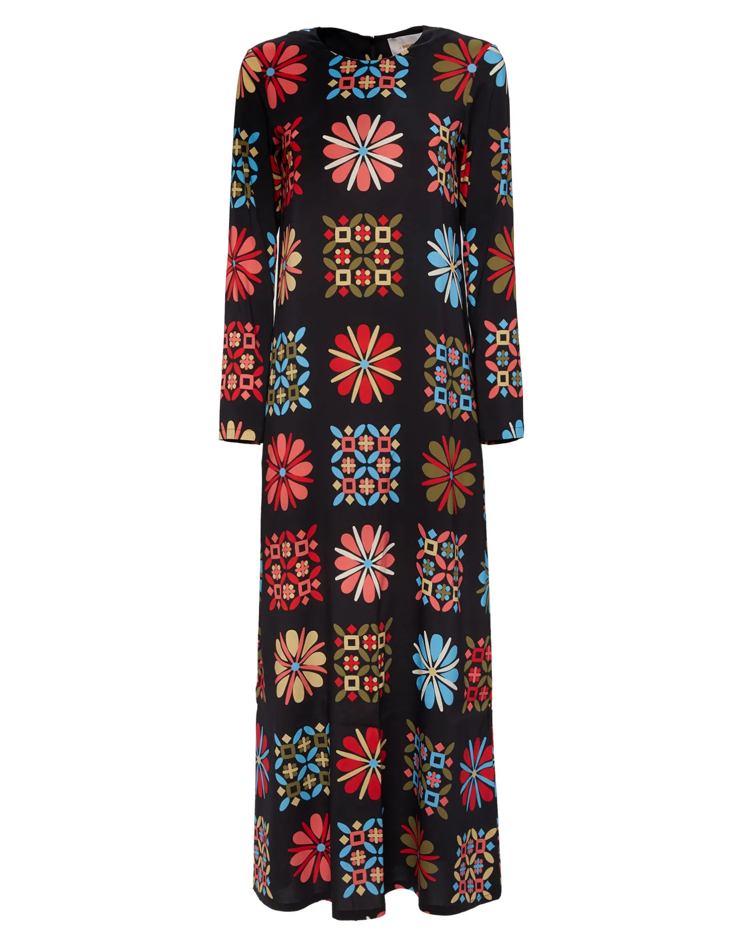 La DoubleJ Vestiti<Long Sleeve Swing DressVetrata Grande in Sable