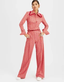 La DoubleJ Pantaloni E Shorts<Loose PantsSugar Rush Red in Compact Jersey
