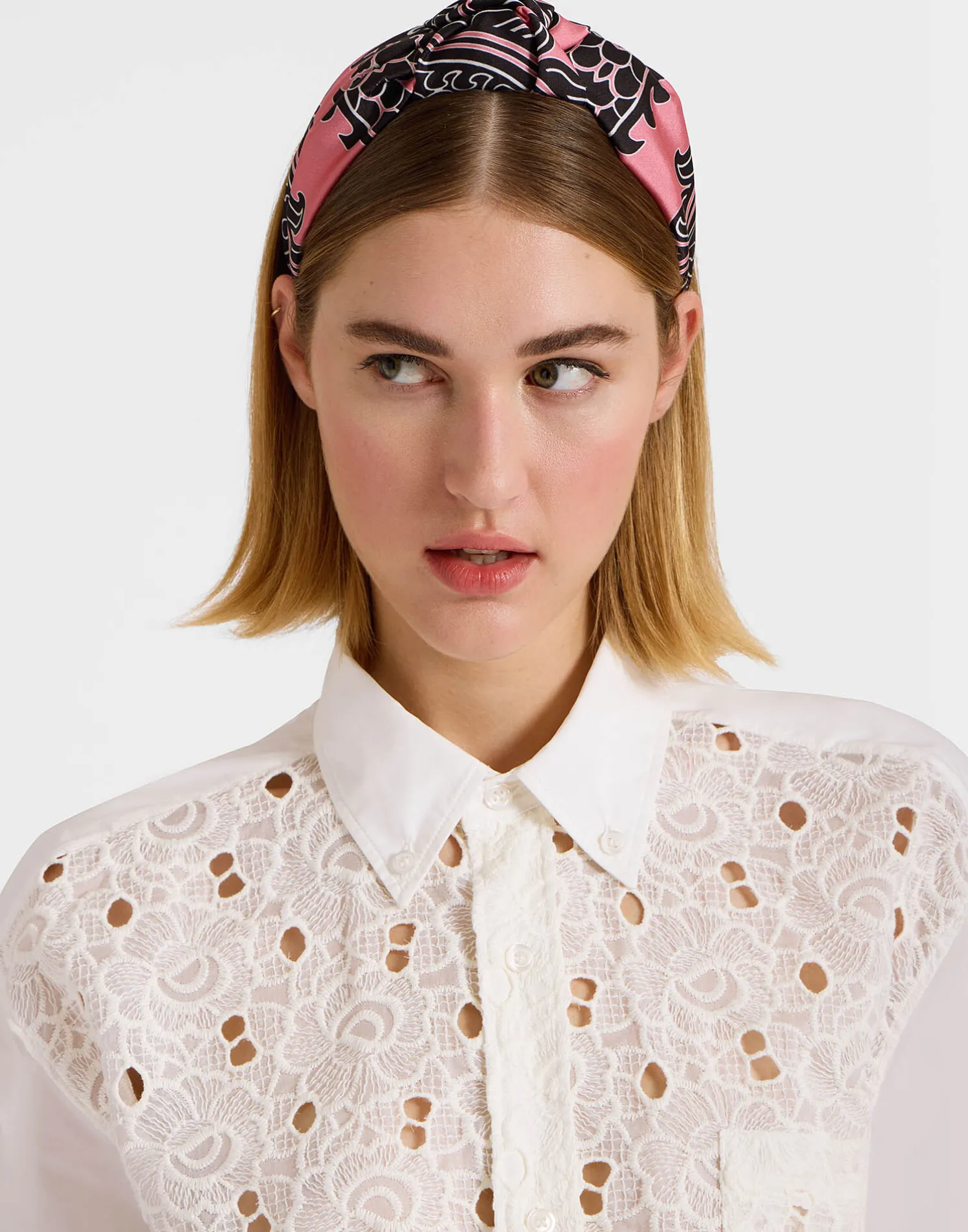 La DoubleJ Accessori Per Capelli|Accessories<Love Knot HeadbandOltrarno Pink in Twill