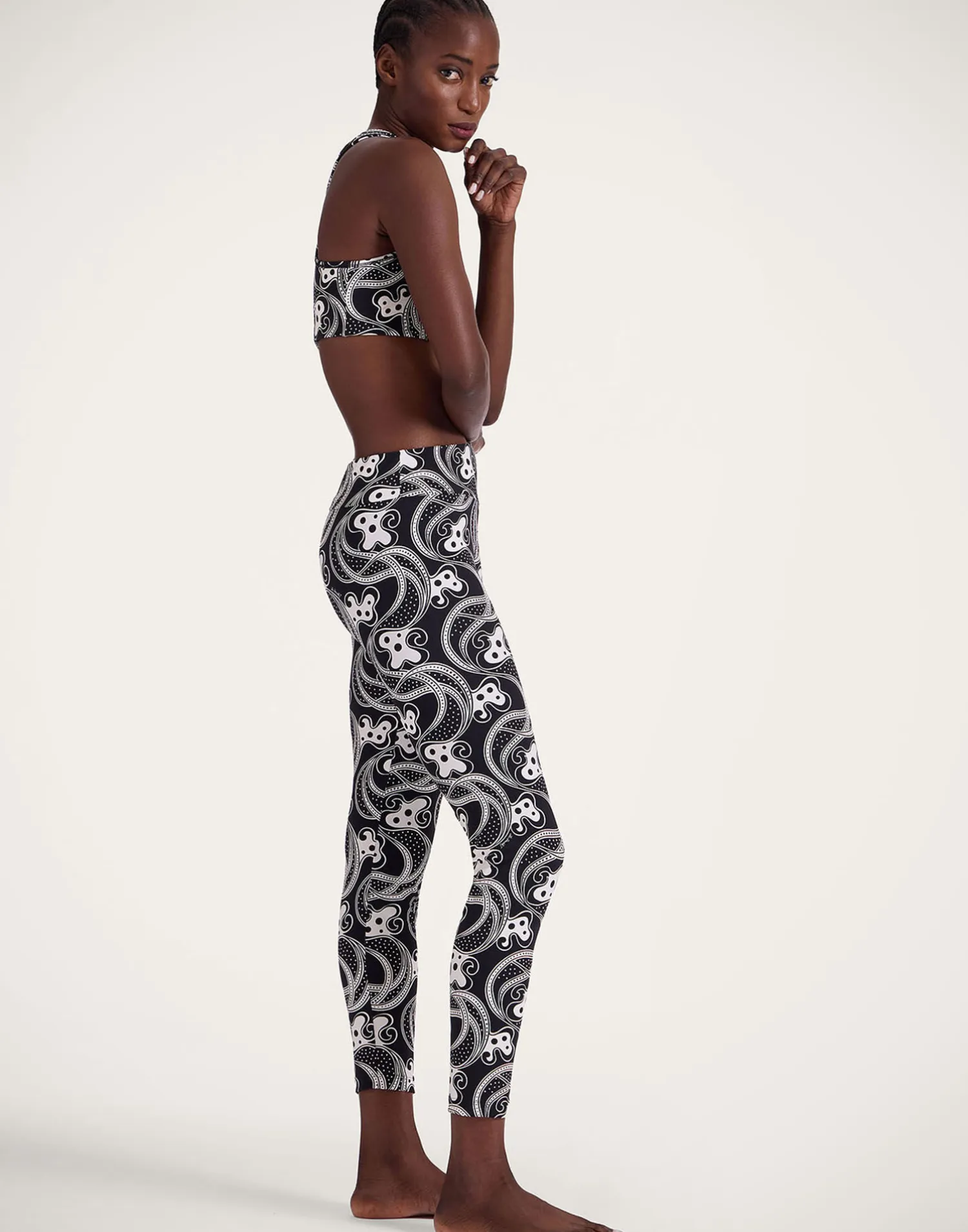 La DoubleJ Loungewear<Magica LeggingsAperol Black & White in Jersey Stretch