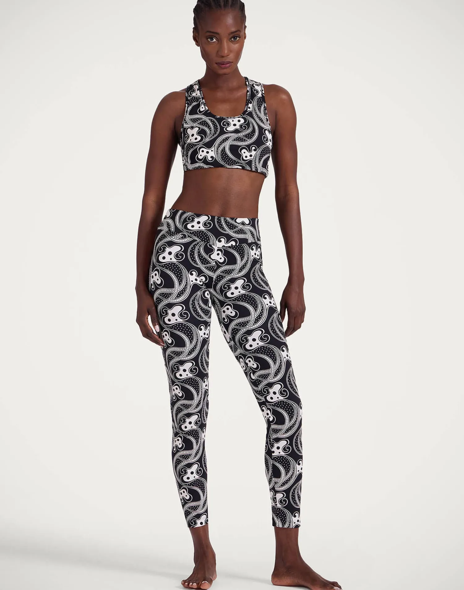 La DoubleJ Loungewear<Magica LeggingsAperol Black & White in Jersey Stretch