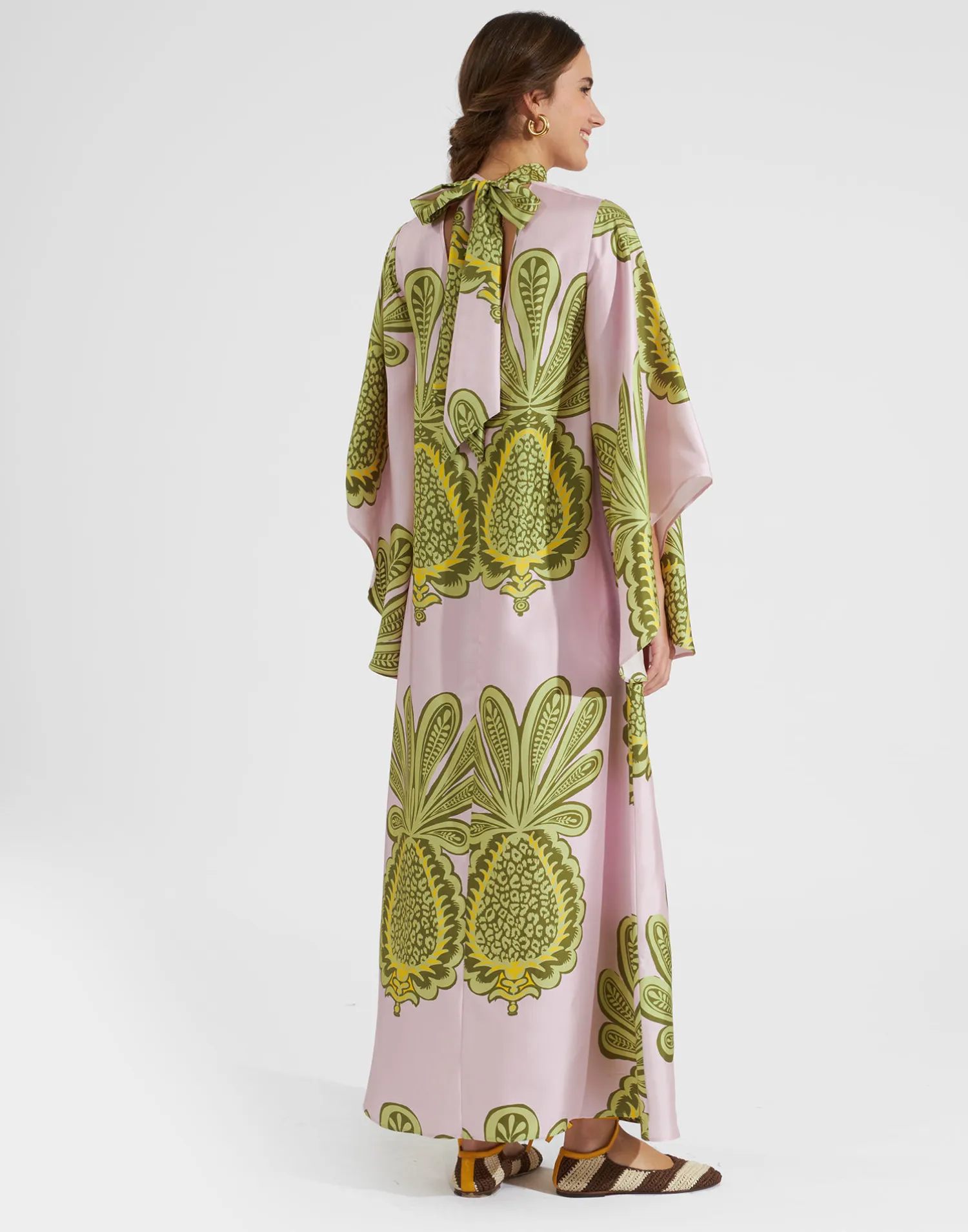 La DoubleJ Vestiti<Magnifico DressBig Pineapple Pink in Twill Silk