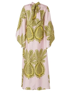 La DoubleJ Vestiti<Magnifico DressBig Pineapple Pink in Twill Silk