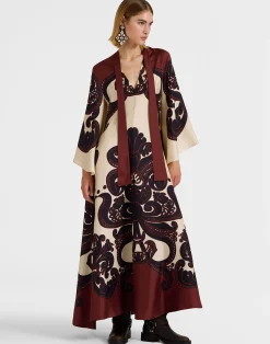 La DoubleJ Party Dressing<Magnifico DressCorsini Placée Cream in Silk Twill