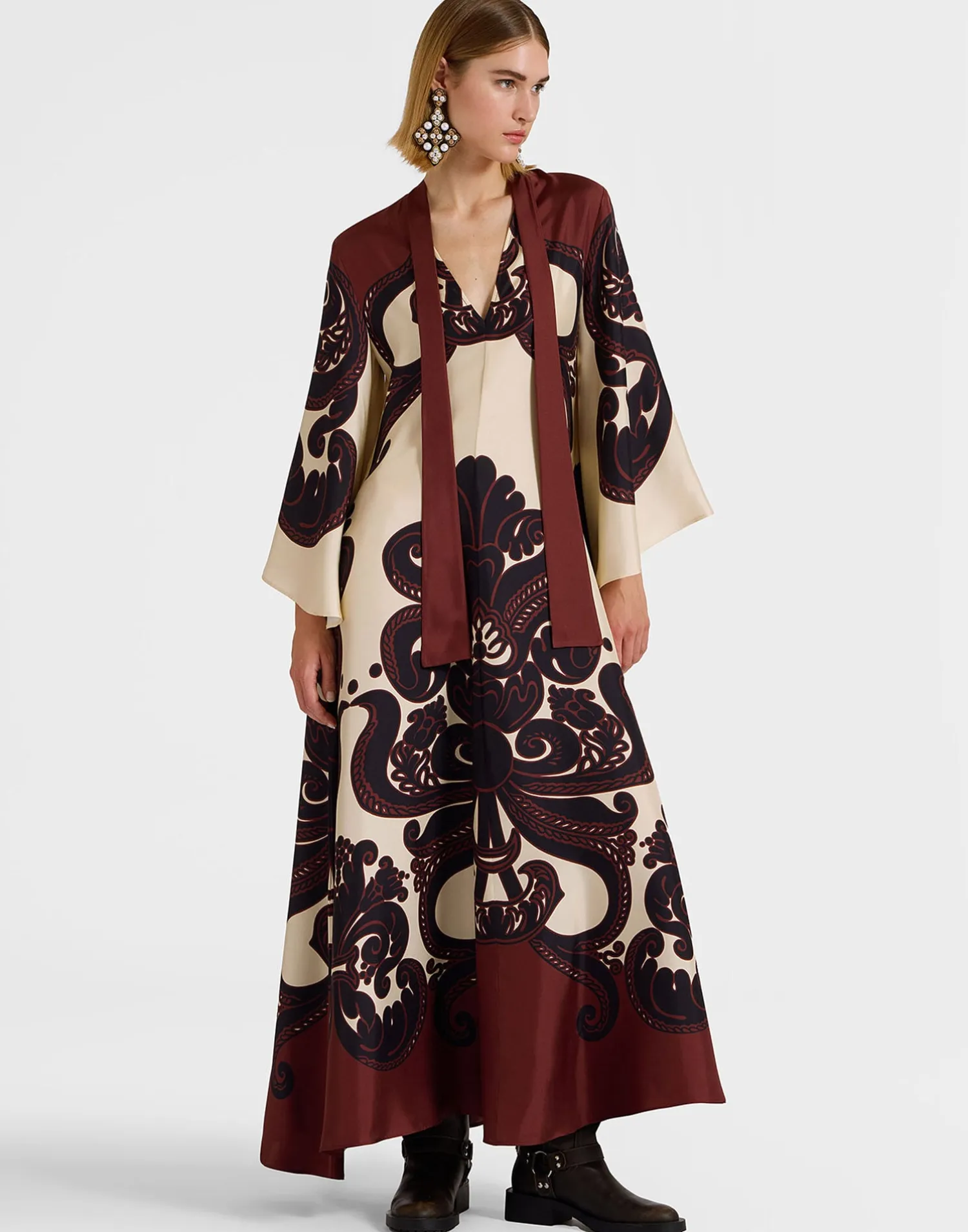 La DoubleJ Party Dressing<Magnifico DressCorsini Placée Cream in Silk Twill