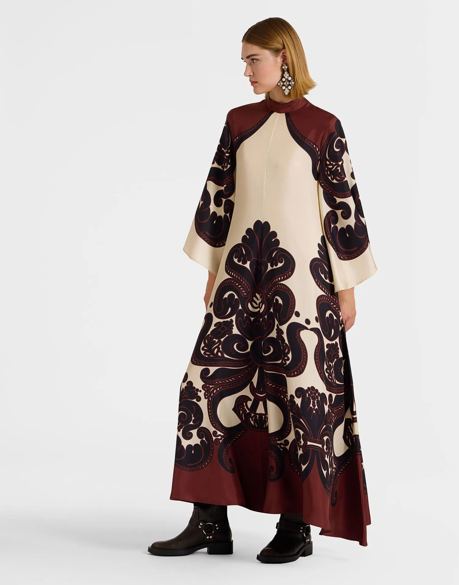 La DoubleJ Party Dressing<Magnifico DressCorsini Placée Cream in Silk Twill
