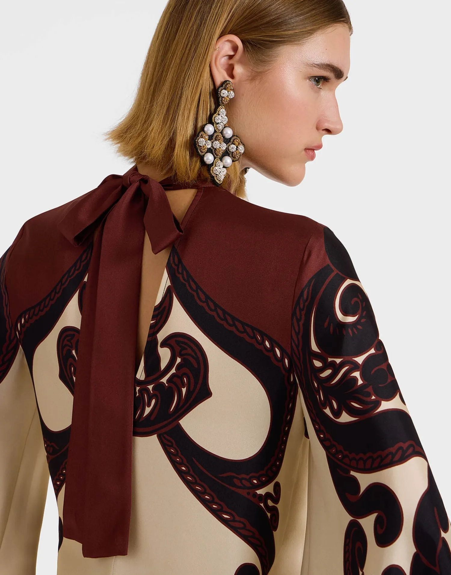 La DoubleJ Party Dressing<Magnifico DressCorsini Placée Cream in Silk Twill