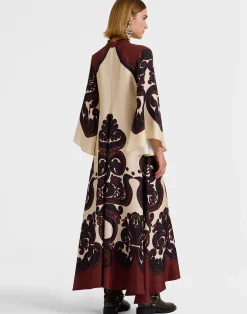La DoubleJ Vestiti<Magnifico DressCorsini Plac&eacute;e Cream in Silk Twill