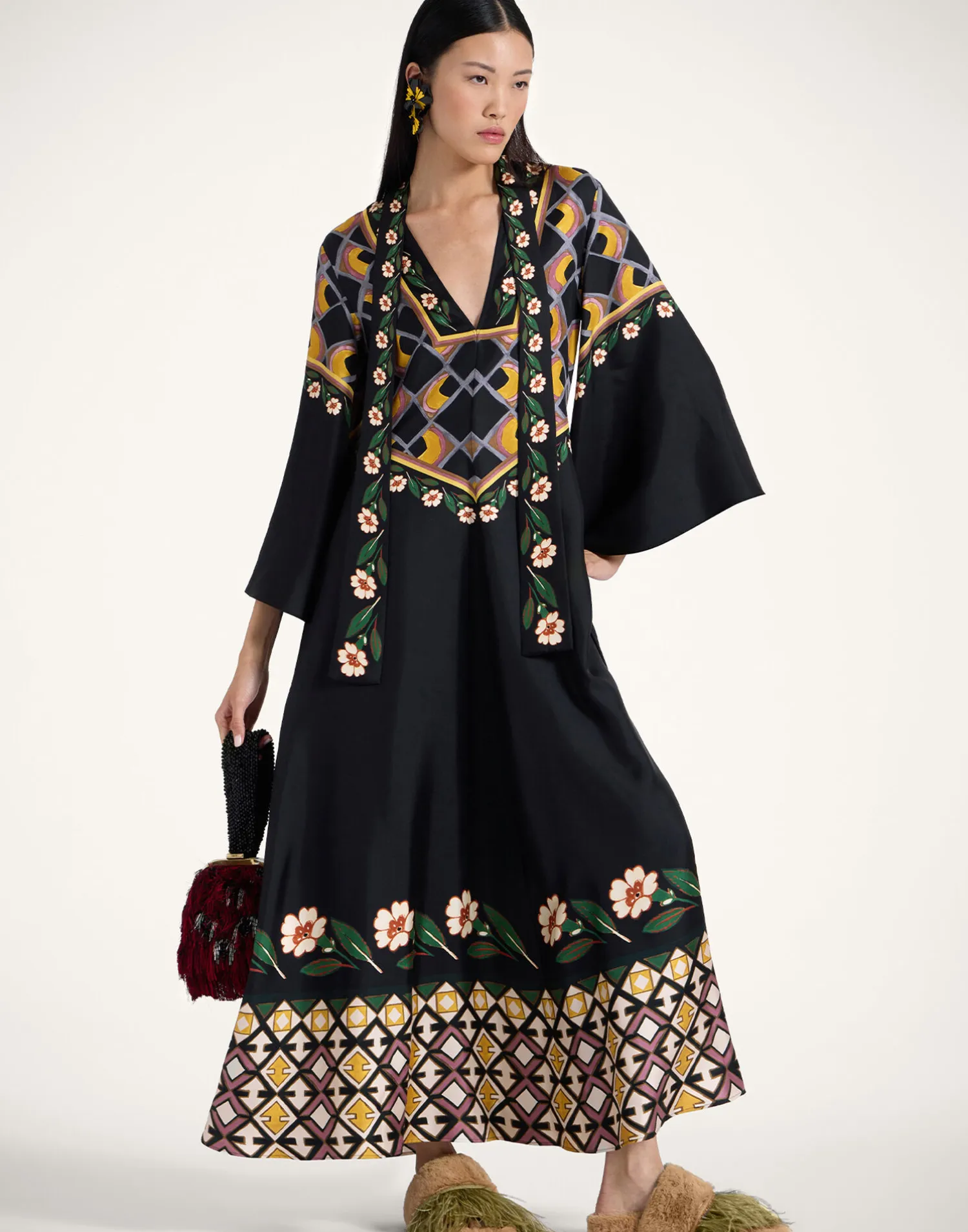 La DoubleJ Vestiti<Magnifico DressDazed Placée Black in Silk Twill