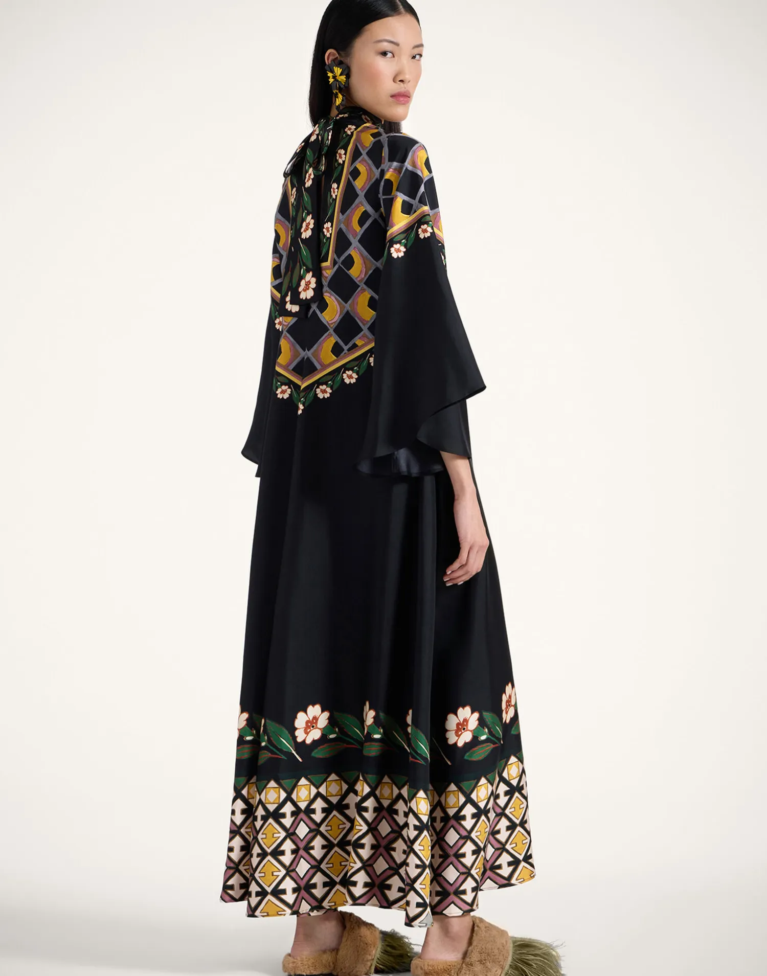 La DoubleJ Vestiti<Magnifico DressDazed Placée Black in Silk Twill
