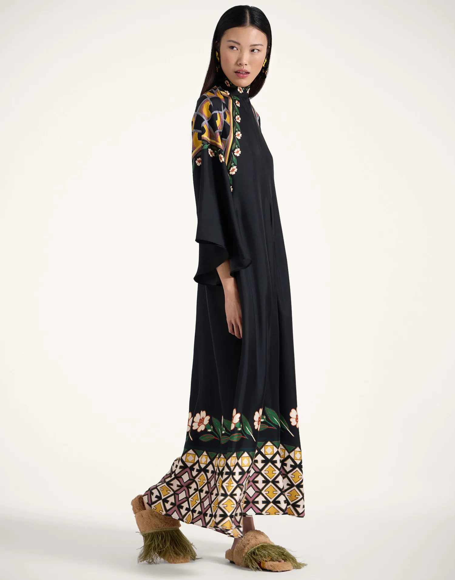 La DoubleJ Vestiti<Magnifico DressDazed Placée Black in Silk Twill