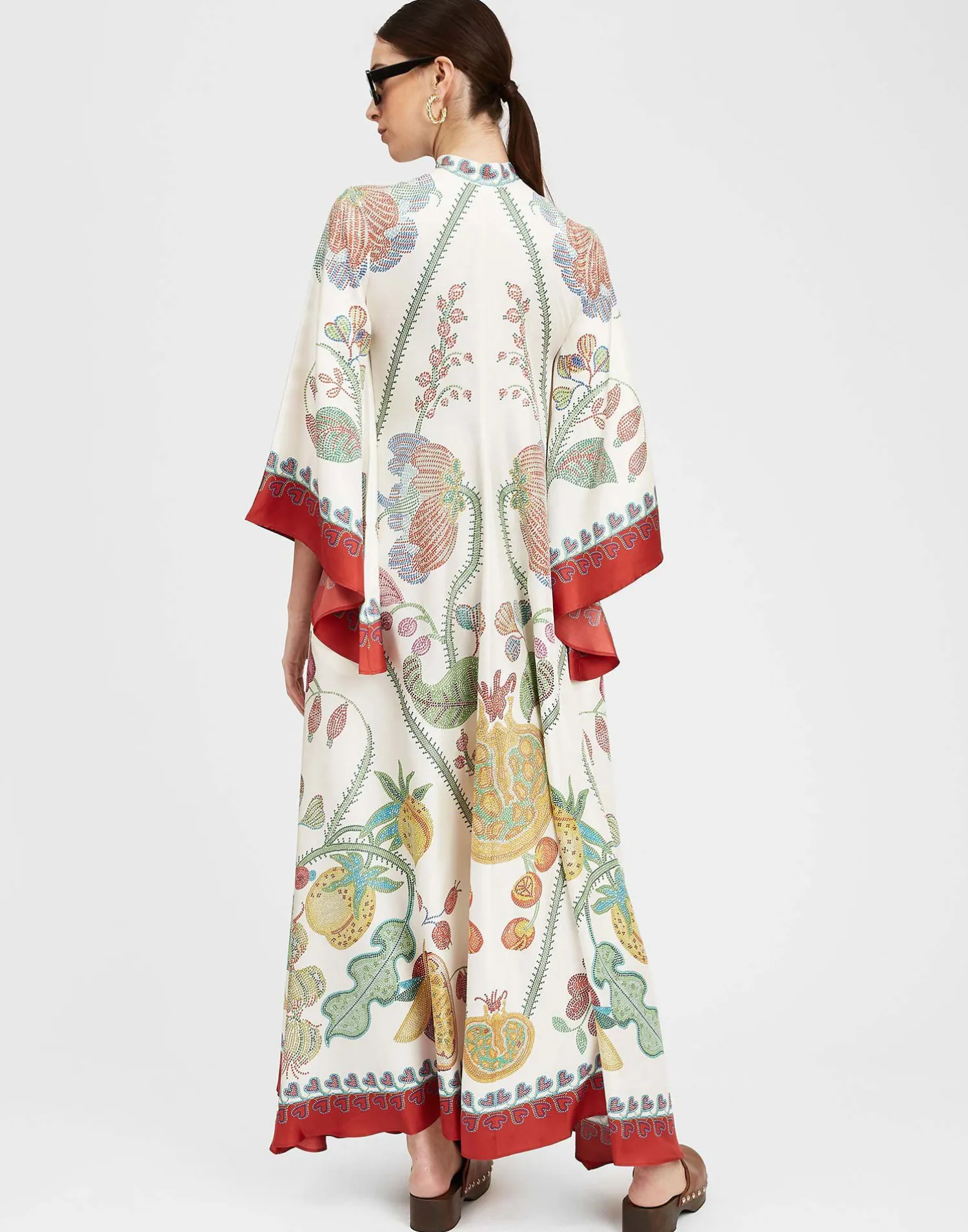 La DoubleJ Vestiti<Magnifico DressGrenadilla Placée Off White in Silk Twill