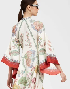 La DoubleJ Vestiti<Magnifico DressGrenadilla Placée Off White in Silk Twill