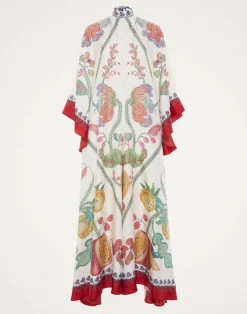La DoubleJ Vestiti<Magnifico DressGrenadilla Placée Off White in Silk Twill