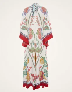 La DoubleJ Vestiti<Magnifico DressGrenadilla Placée Off White in Silk Twill