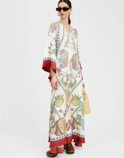 La DoubleJ Party Dressing<Magnifico DressGrenadilla Plac&eacute;e Off White in Silk Twill