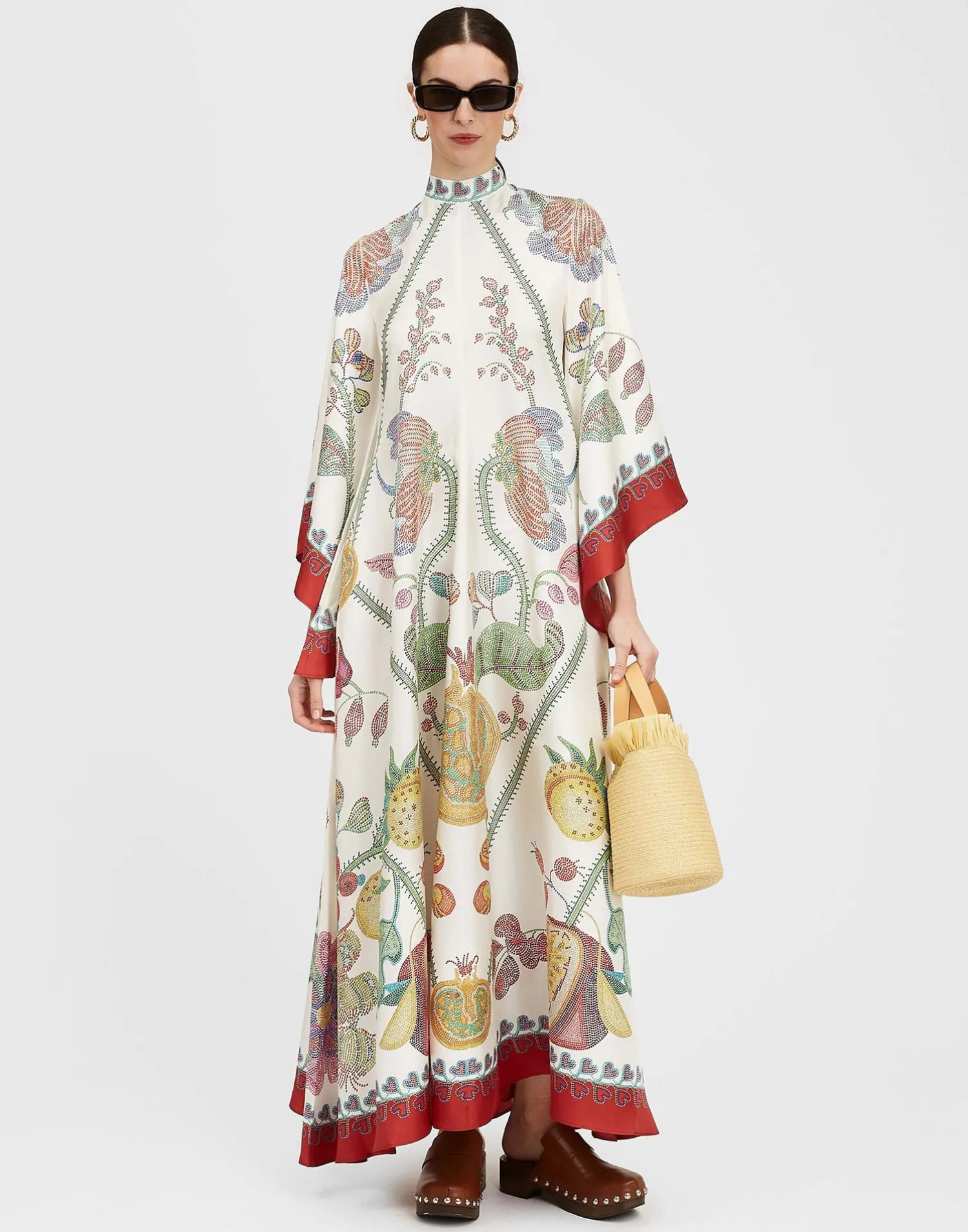 La DoubleJ Party Dressing<Magnifico DressGrenadilla Placée Off White in Silk Twill