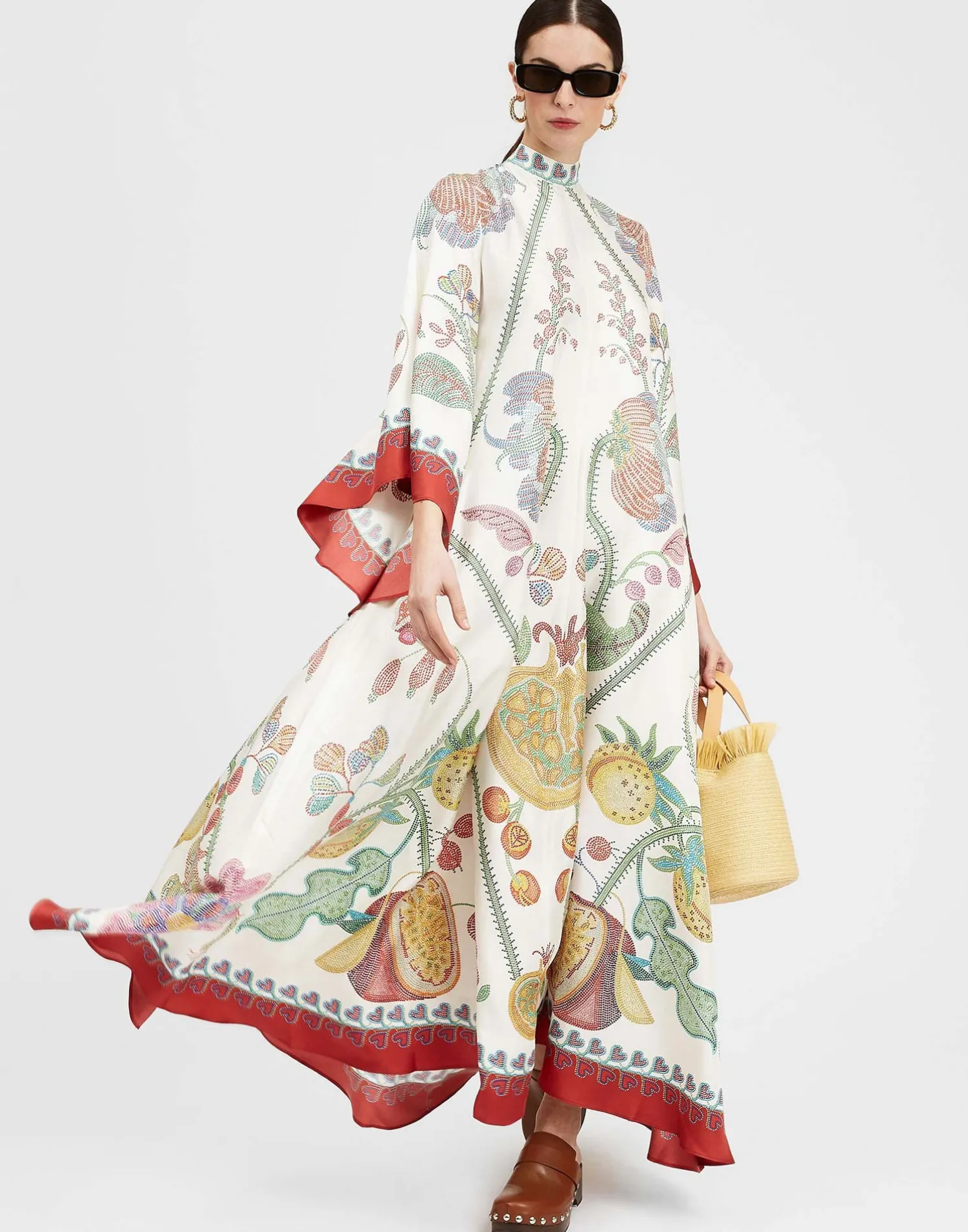 La DoubleJ Party Dressing<Magnifico DressGrenadilla Placée Off White in Silk Twill