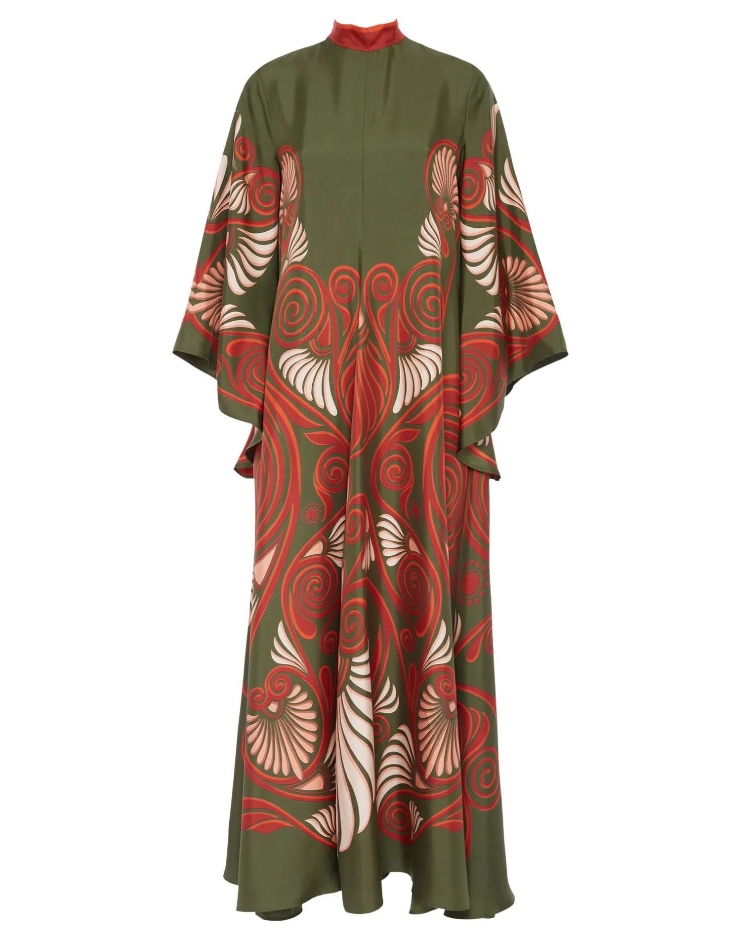 La DoubleJ Vestiti<Magnifico DressKerylos Placée Dark Green in Silk Twill