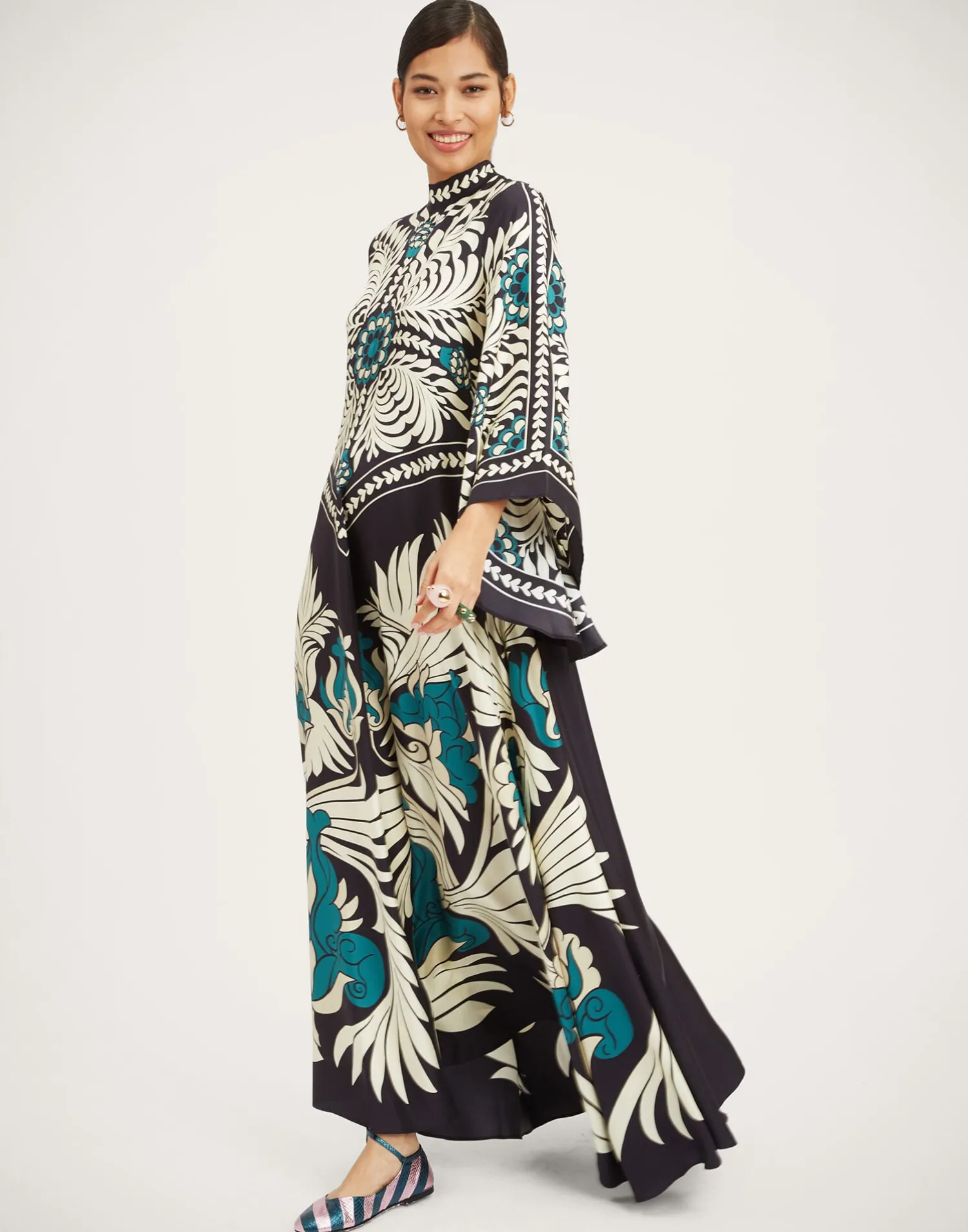La DoubleJ Party Dressing<Magnifico DressMix Tiles Placée Black in Silk Twill