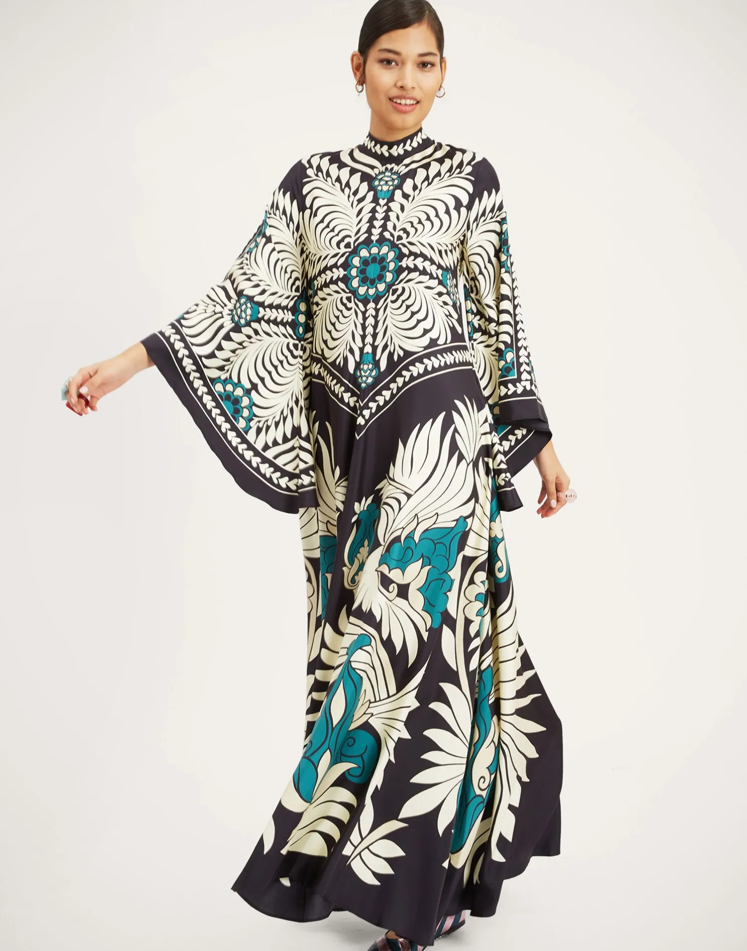 La DoubleJ Party Dressing<Magnifico DressMix Tiles Placée Black in Silk Twill