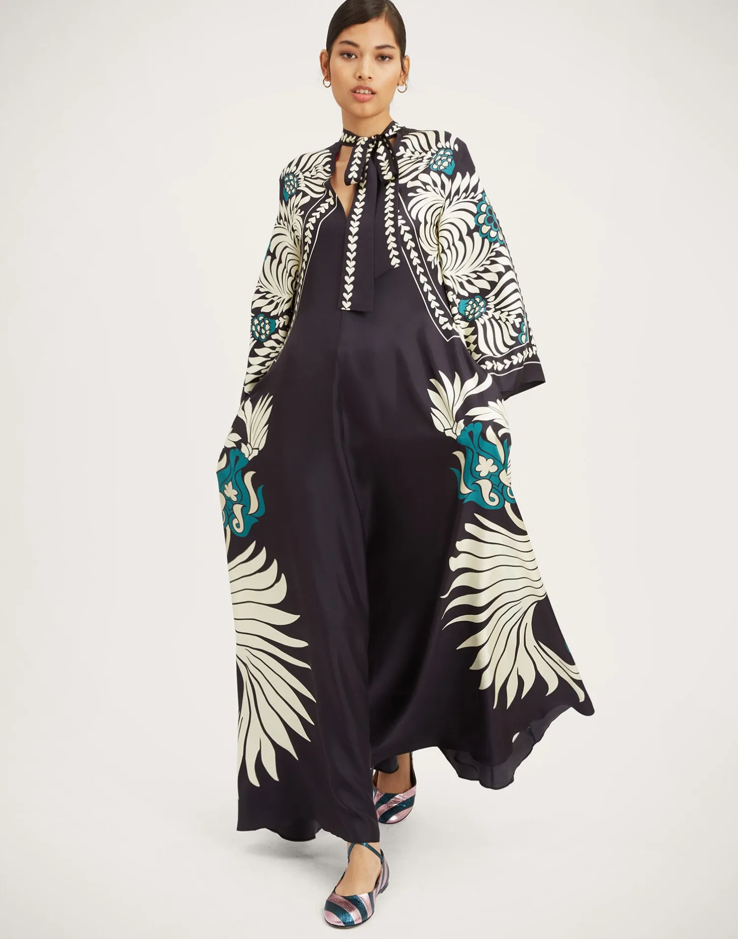 La DoubleJ Party Dressing<Magnifico DressMix Tiles Placée Black in Silk Twill