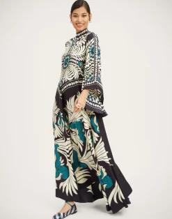 La DoubleJ Vestiti<Magnifico DressMix Tiles Placée Black in Silk Twill