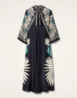 La DoubleJ Vestiti<Magnifico DressMix Tiles Placée Black in Silk Twill